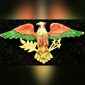 Vintage ART Arthur Pepper Colorful Enamel Eagle Brooch